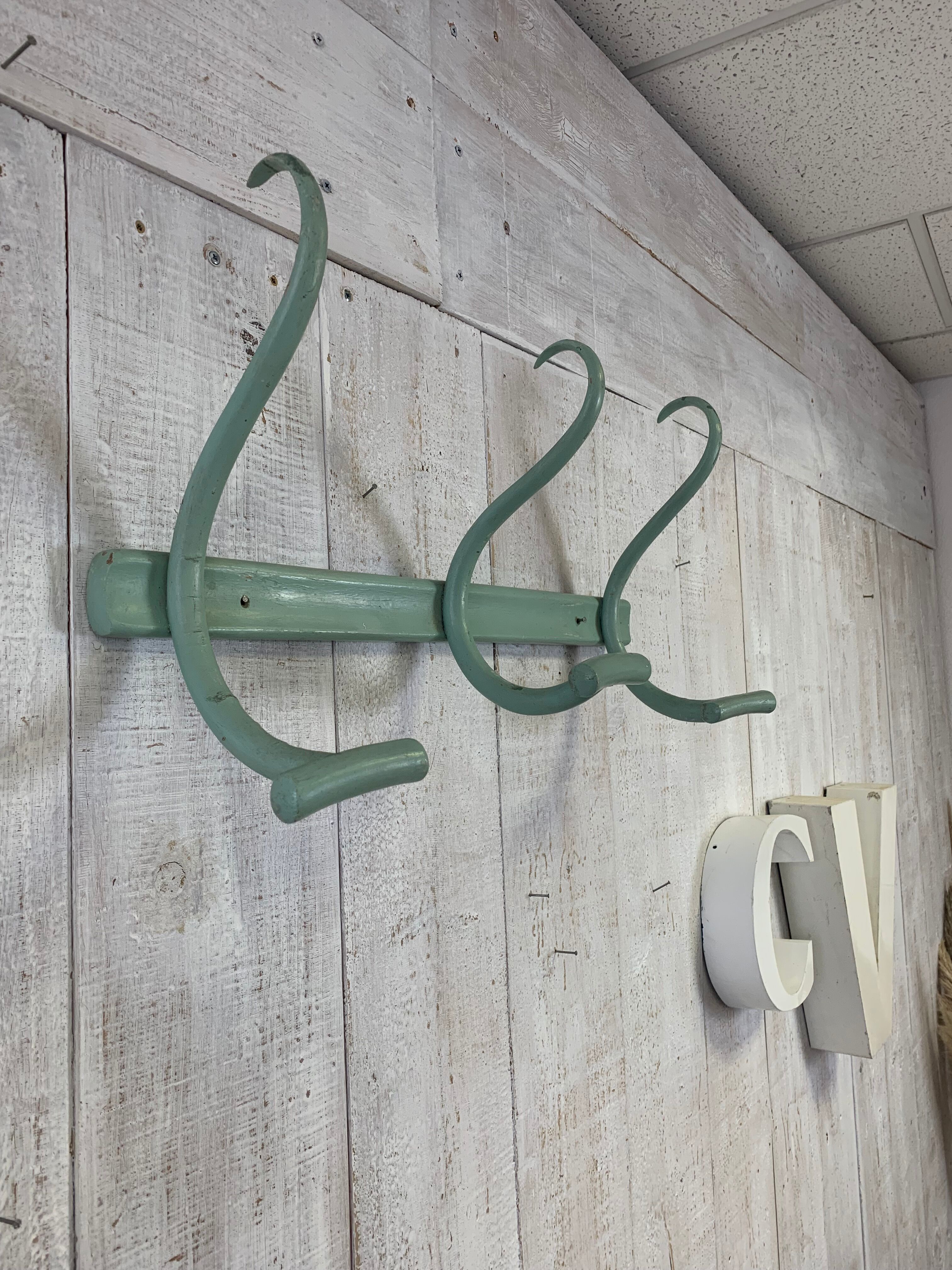 Curved wood coat rack