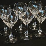 6 verres à vin en cristal 24% Cristallerie Kaspar Lemberg Lorraine vintage