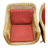 Rattan Lounge Chairs, set of 2