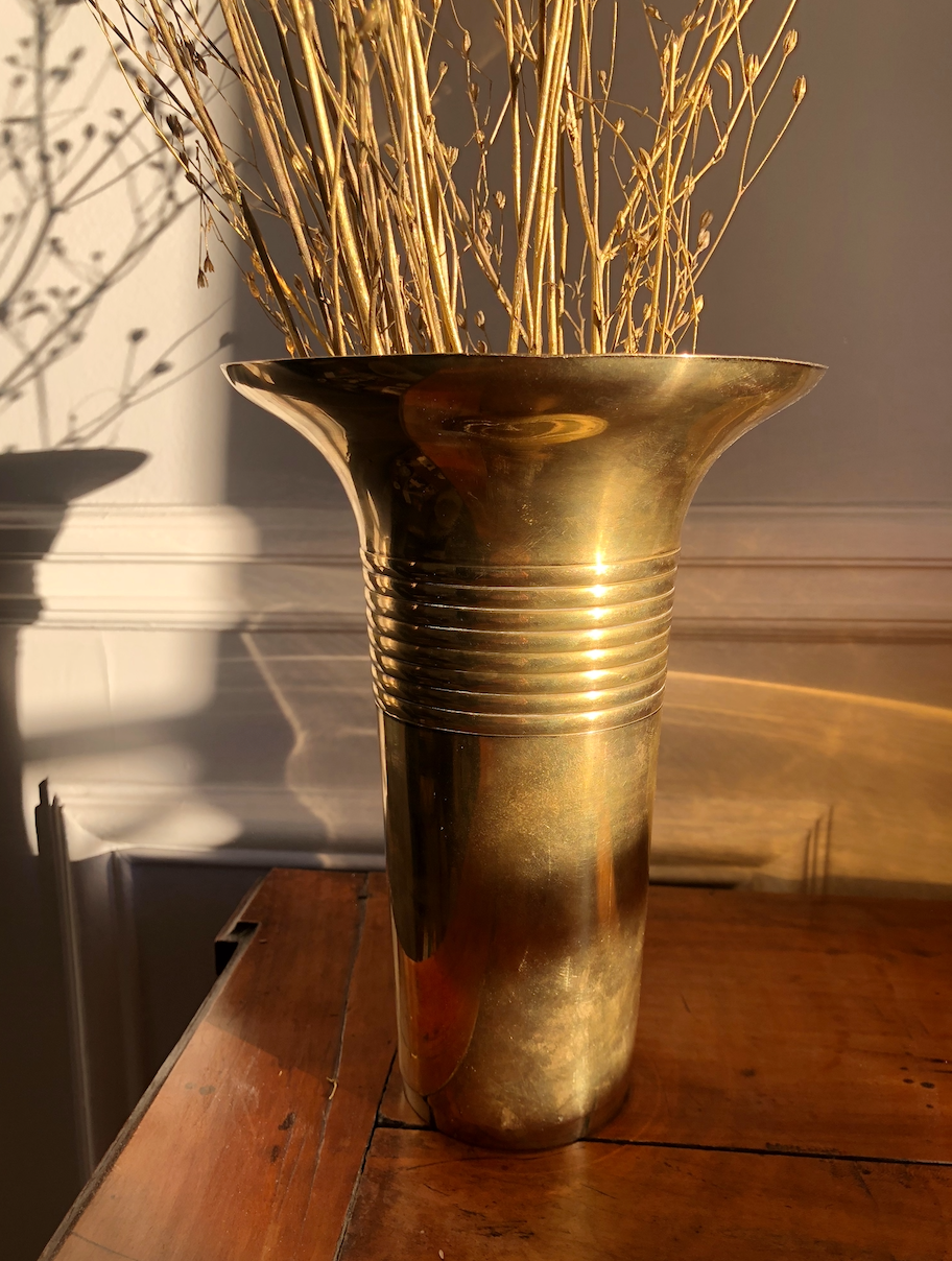 Golden brass vase