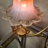 Brass lamp with Art Nouveau libelules , Majorelle style, Muller and Frere, 45x30 with tulip
