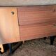 Series of 4 wooden chairs and cannage