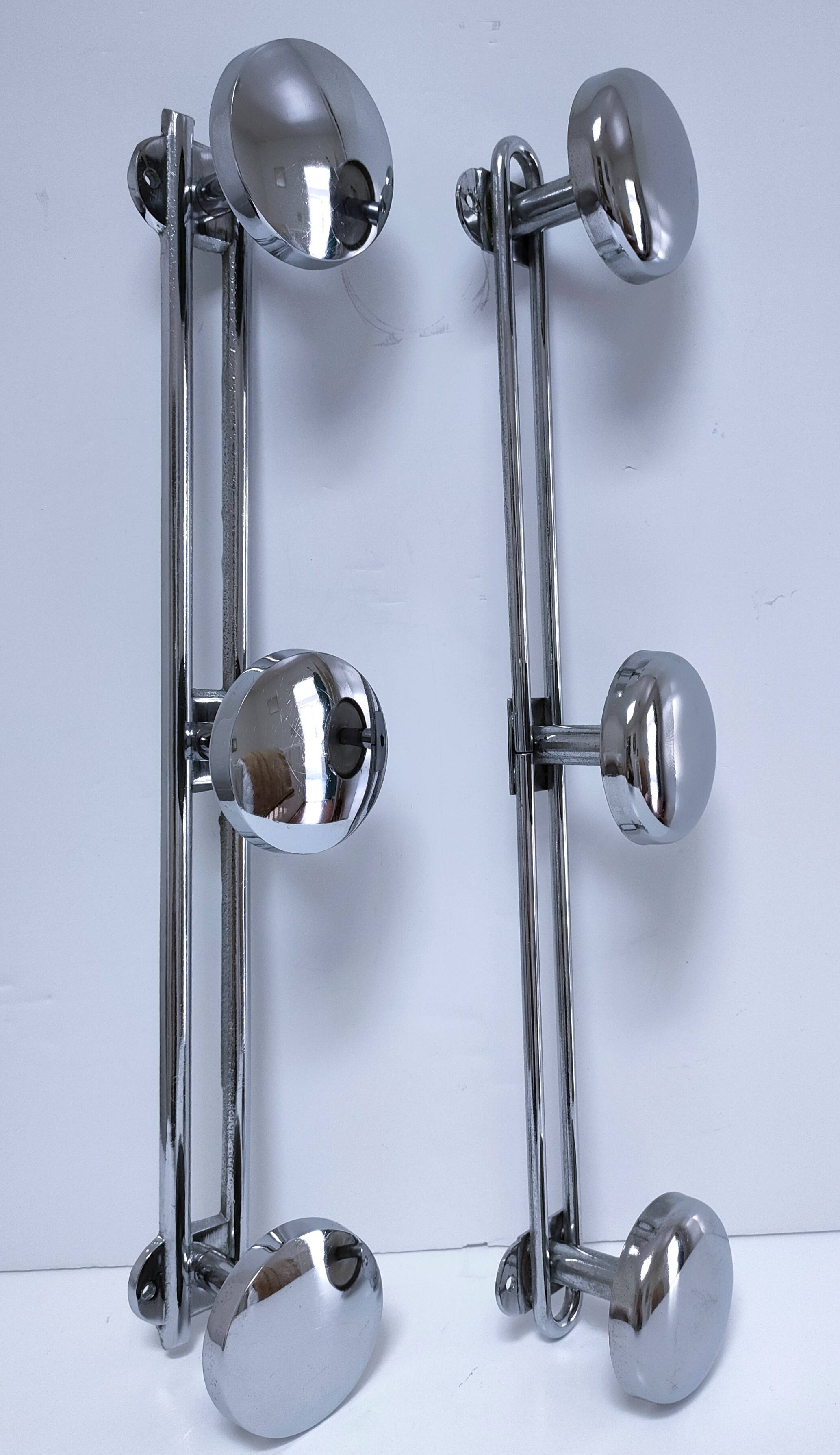 Two vintage chrome metal coat racks