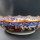 Deep dish, centerpiece, melonnière bowl in Gien earthenware, Peonies decor