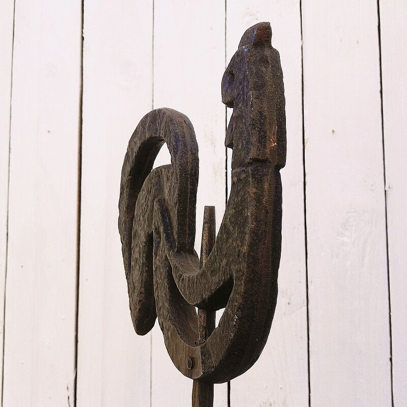 Wrought iron lamp, weather vane, Marolles workshop, Jean Touret