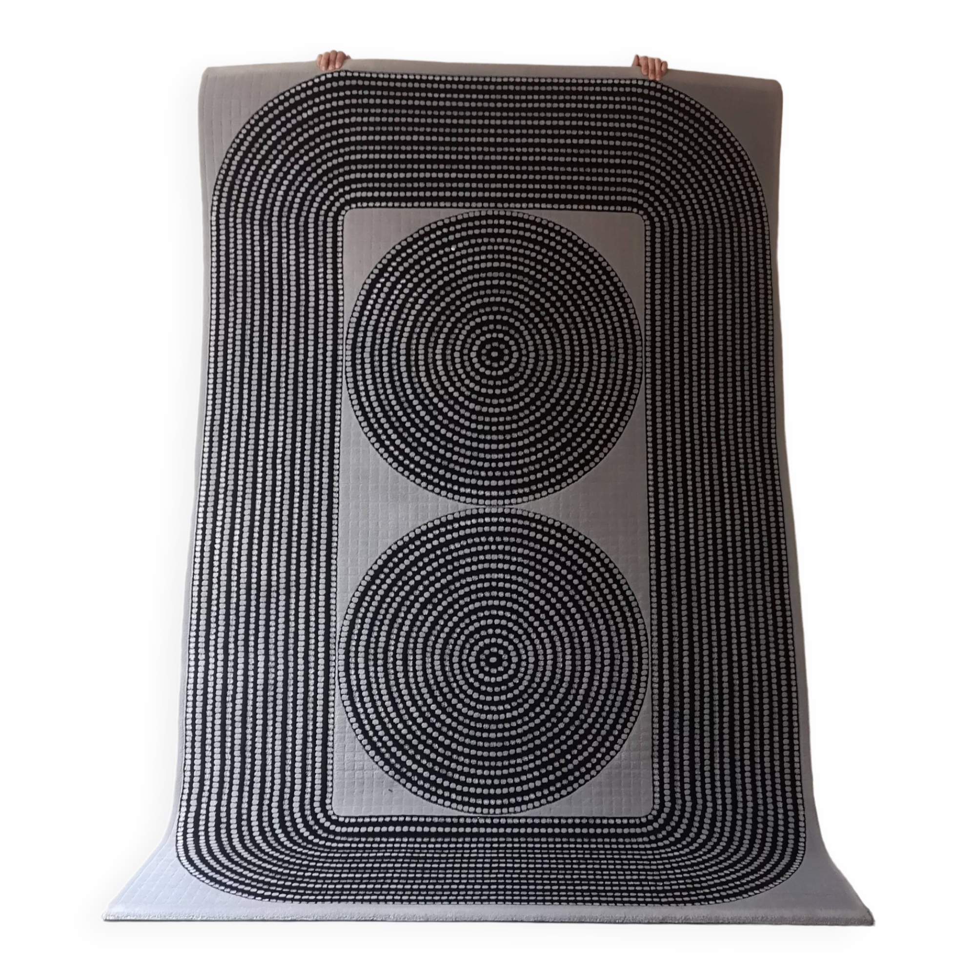 Real wool space age rug by Pierre Cardin, France 1970s