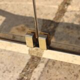 Post-modern low window in brass and smoked glass, 1970s