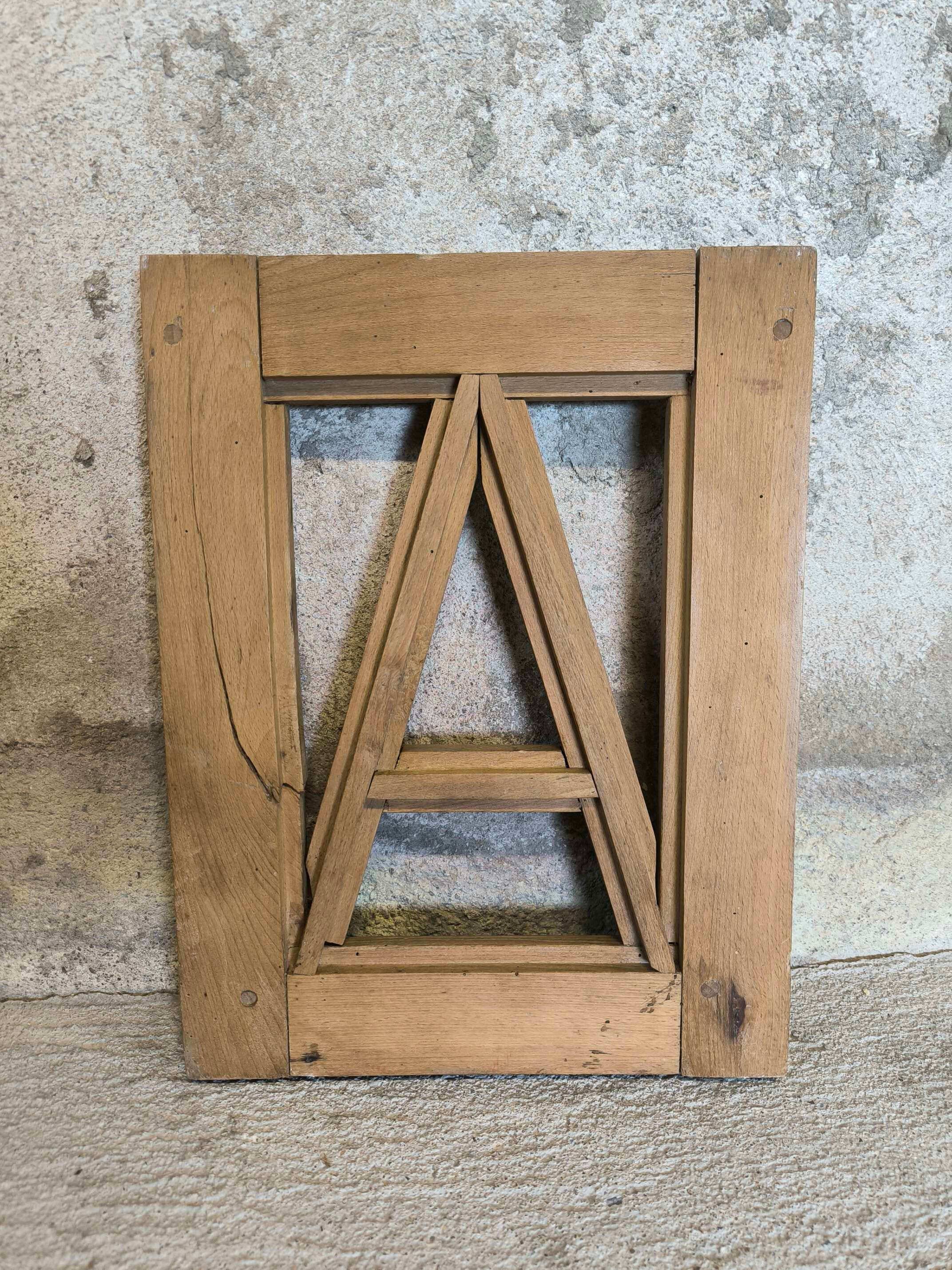 Vintage wooden frame letter A