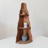Antique wooden corner wall shelf