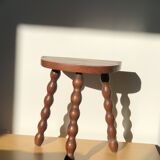 Turned wooden tripod stool