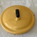 Vintage 1950 yellow enamelled milk pot