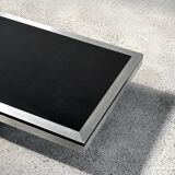 Table basse italienne en aluminium brossé, années 1970