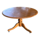 Round pine table with a diameter of 120 cm.