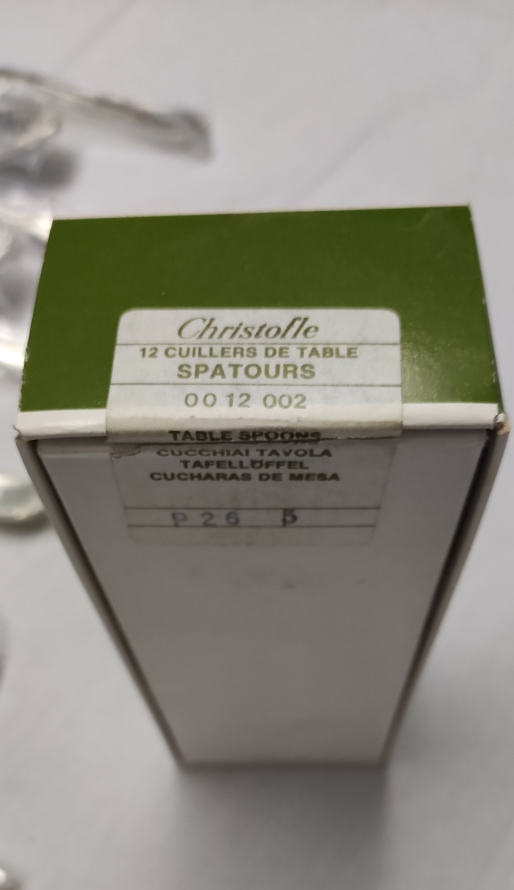 12 silver metal table spoons from Christofle model "Spatours"