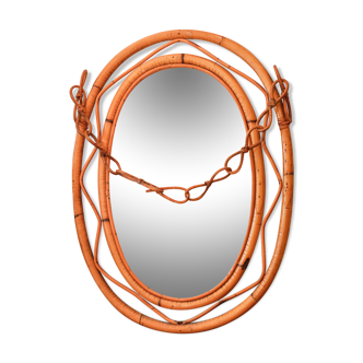 Miroir ovale rotin - 73x58cm