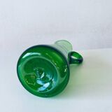 Blown and bubbled glass pitcher