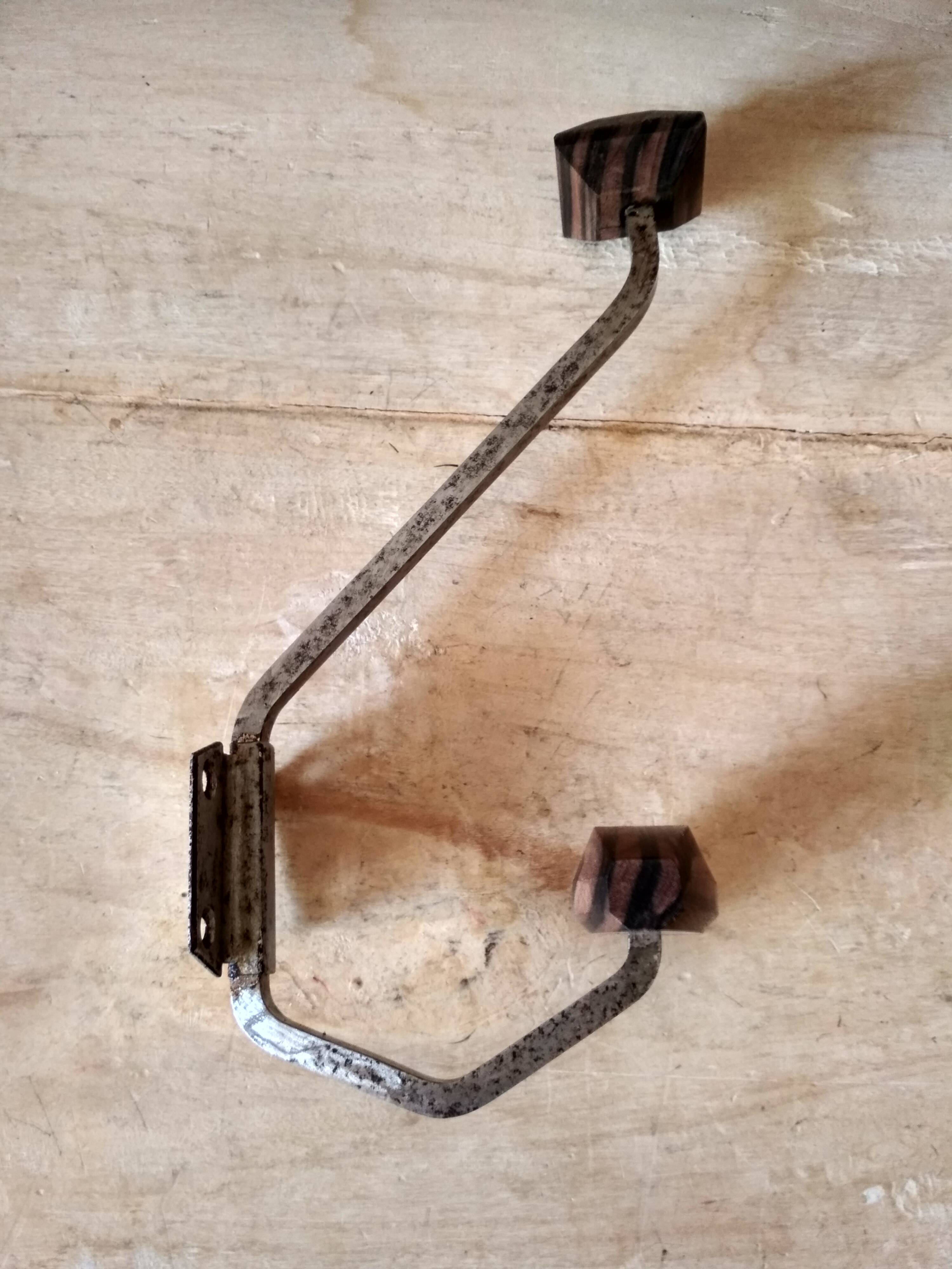 Old coat rack in metal and wood