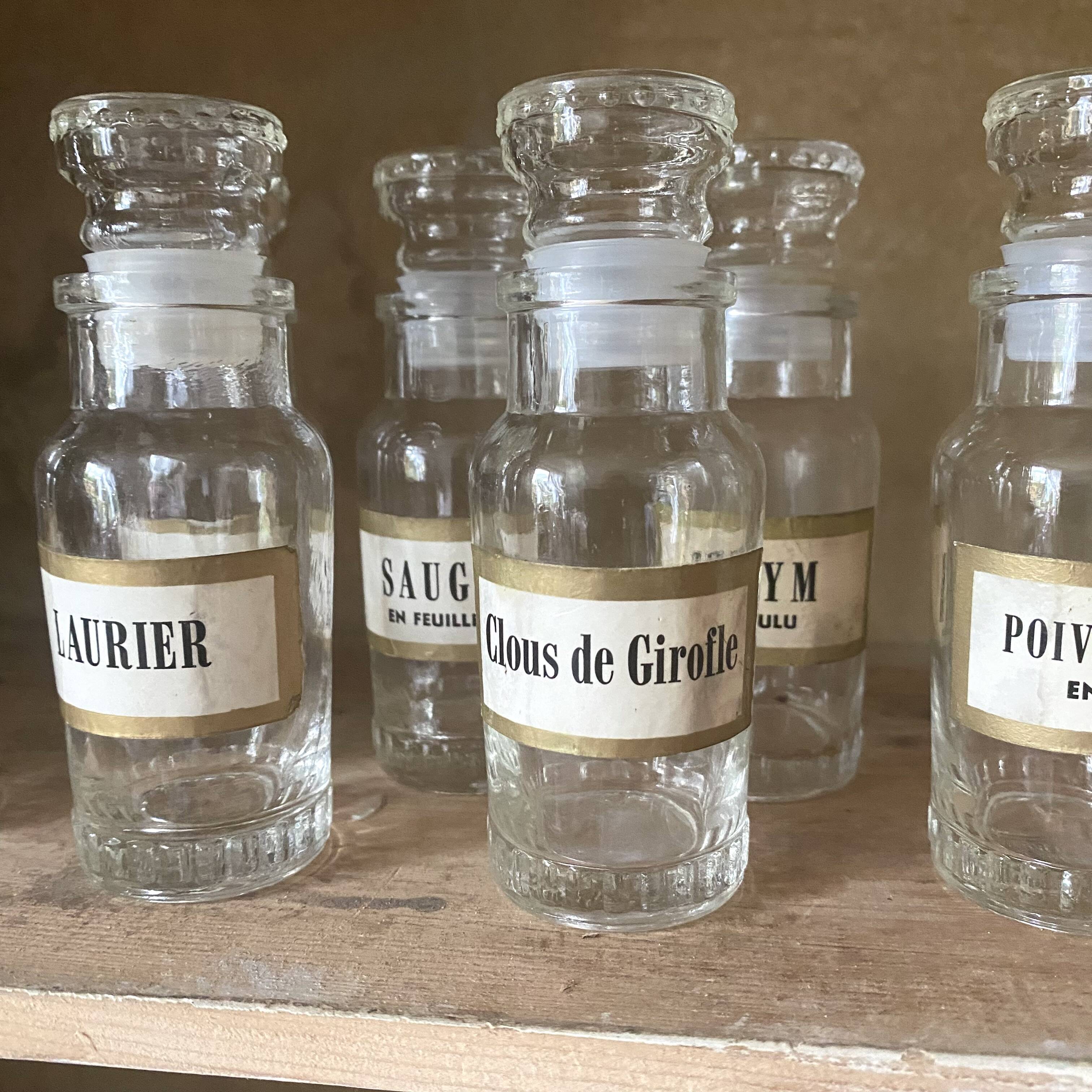 Glass spice jars