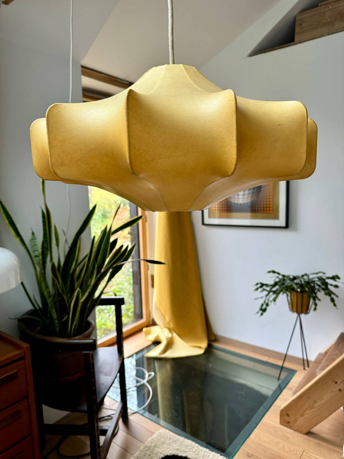 Large cocoon pendant light, 60s