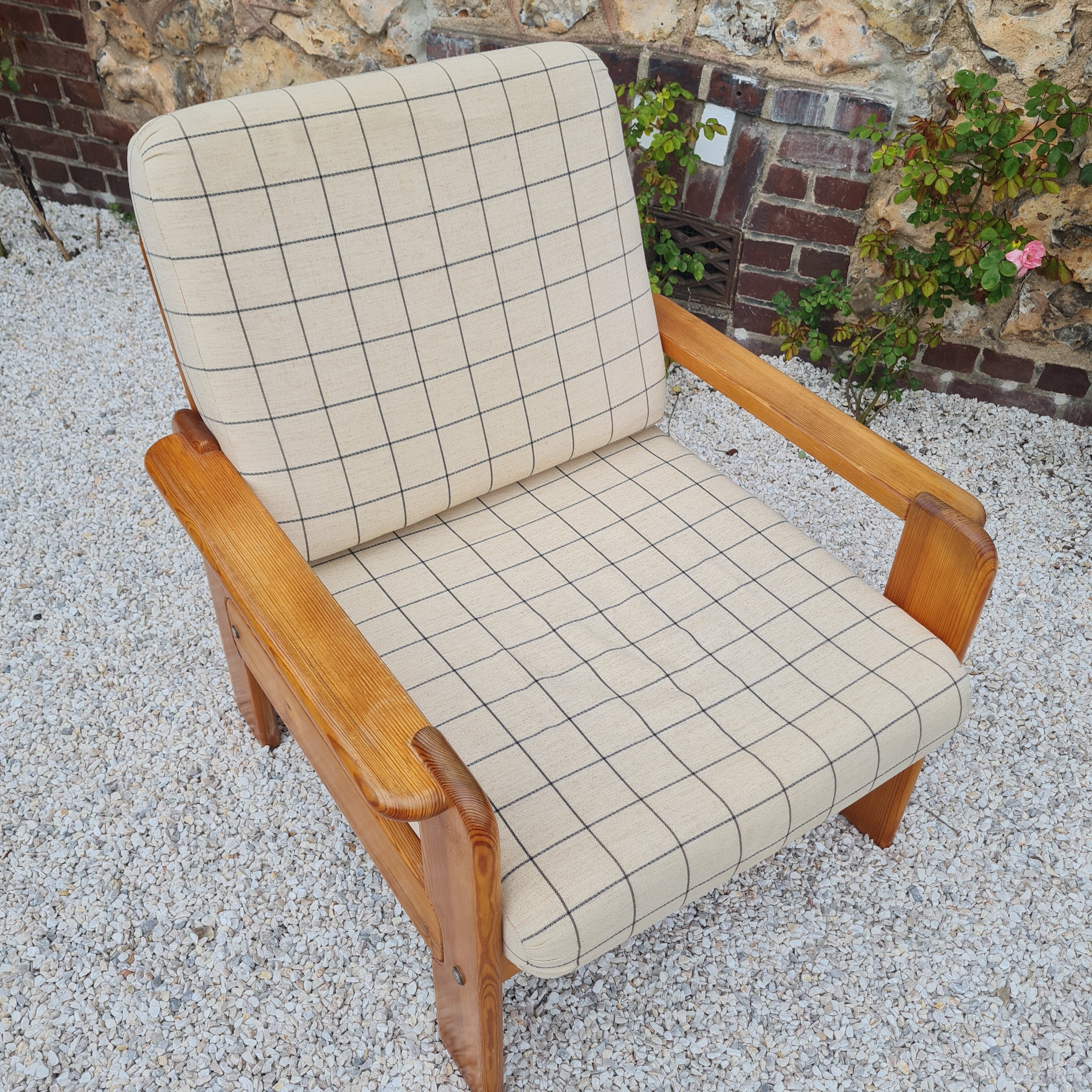 Fauteuil suédois en pin 1970
