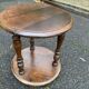 Small round vintage shelf in solid oak, circa 1900