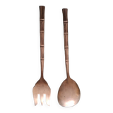 Couvert en laiton doré bambou vintage