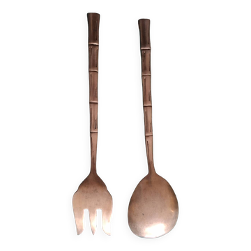 Couvert en laiton doré bambou vintage