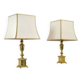2x lampes de table en laiton