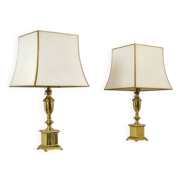2x lampes de table en laiton