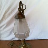 Art deco brass swan neck lamp