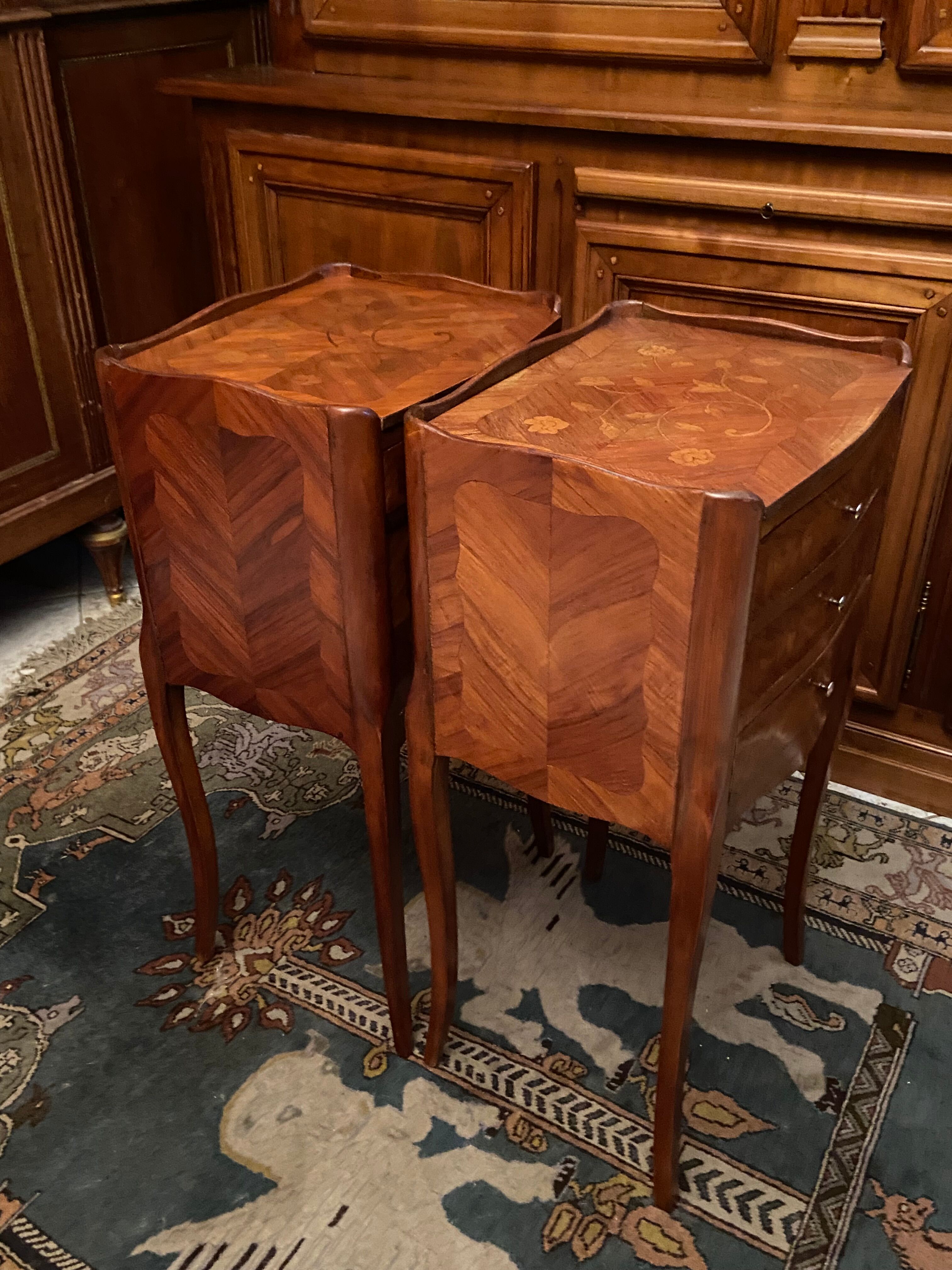 Pair of bedside tables Louis XV style