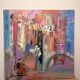 Canvas Painting Deloison Venetian Scene Carnival Pierrot Commedia