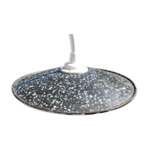 White speckled black pendant lamp in vintage enamelled sheet metal