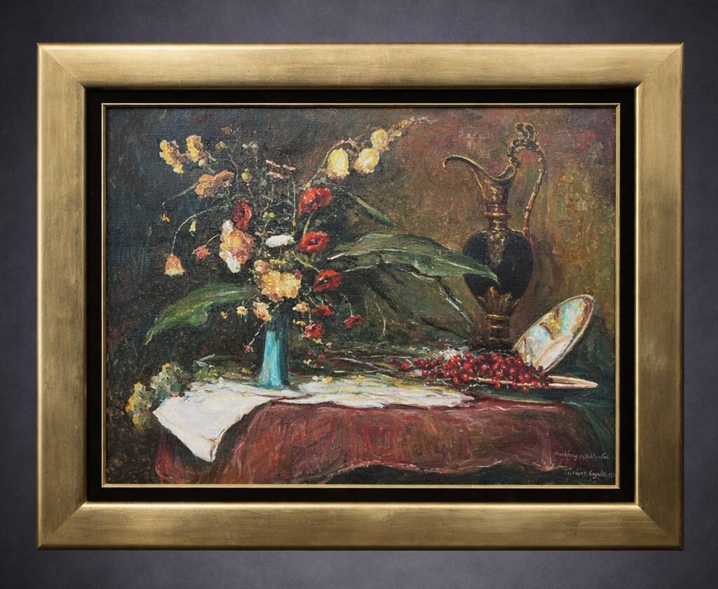 Gyula Takács (1905–2002). Still life with flowers.