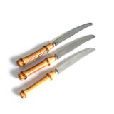 Set of 3 toast knives with bamboo handles, 60s