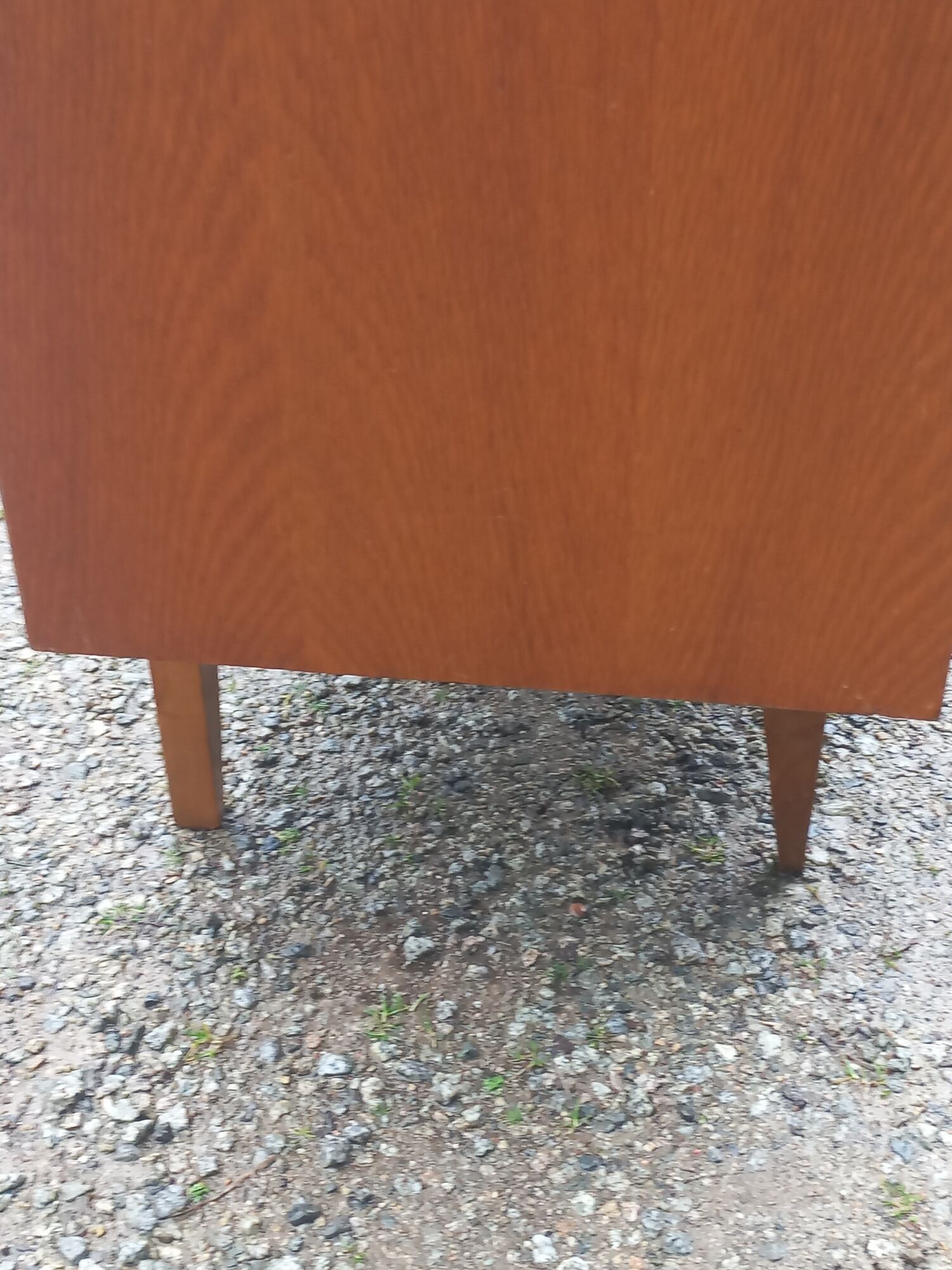 Vintage chest of drawers in gilded oak from the 50s 3 drawers feet bobbin