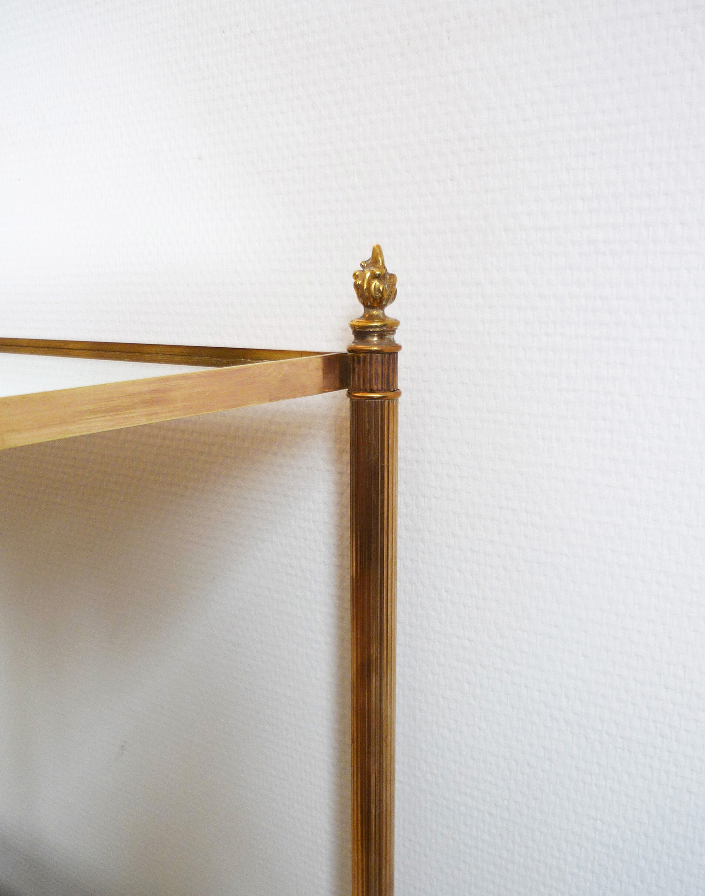 Bronze side table and brass