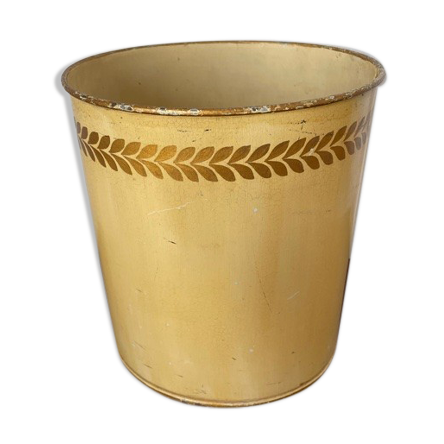 Lacquered sheet metal paper basket