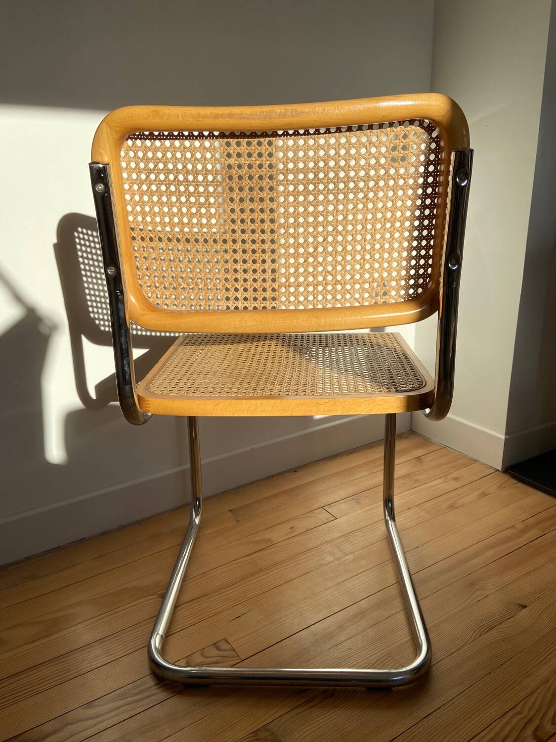 Paire de chaises cannées italiennes design Breuer
