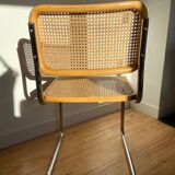 Paire de chaises cannées italiennes design Breuer