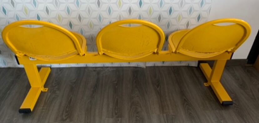 Yellow metal bench