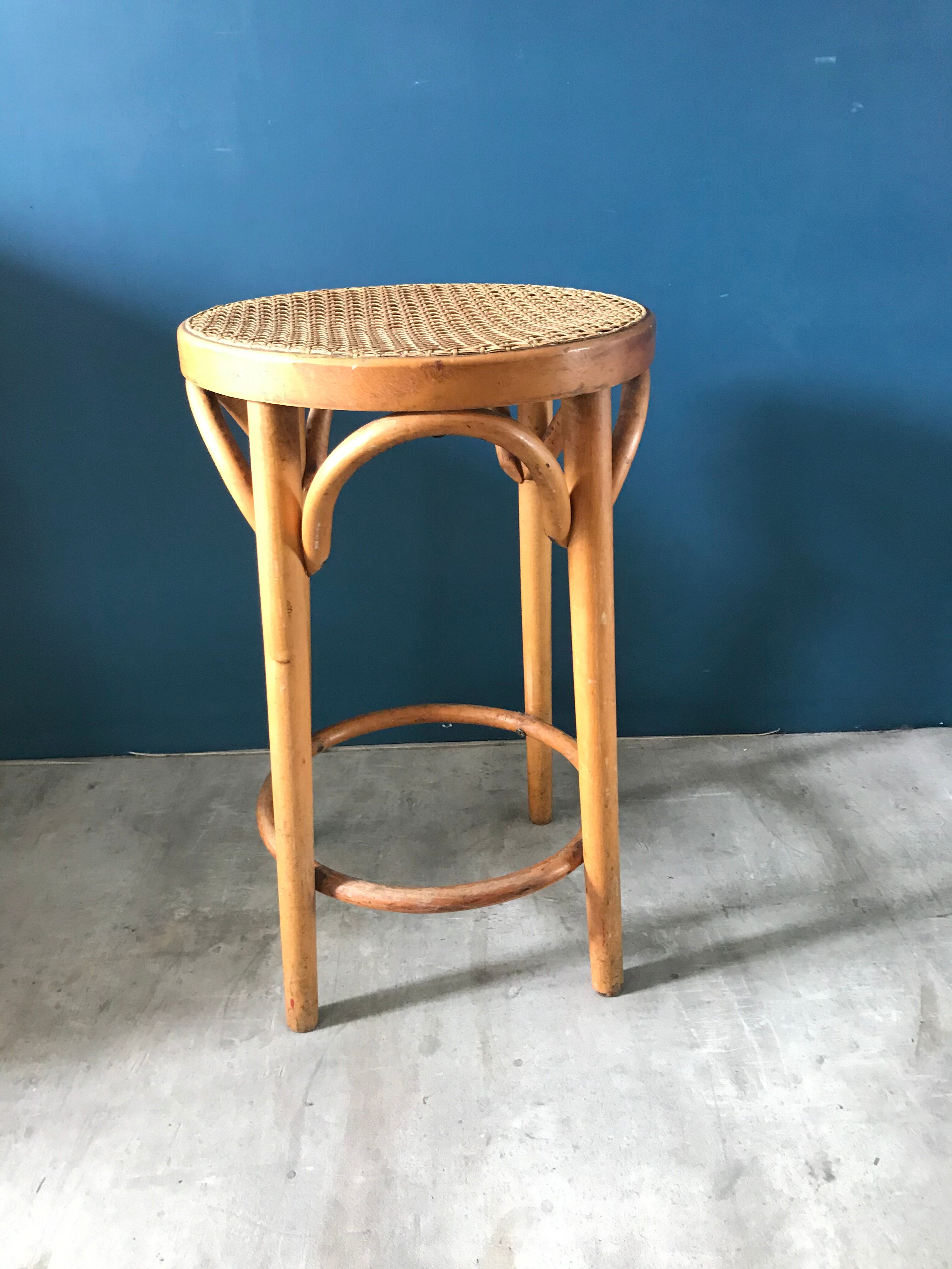 Stool with caning
