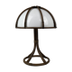 Bamboo rattan mushroom table lamp, Dutch 1970s