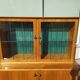 Small high sideboard - sideboard - wood - glass - vintage