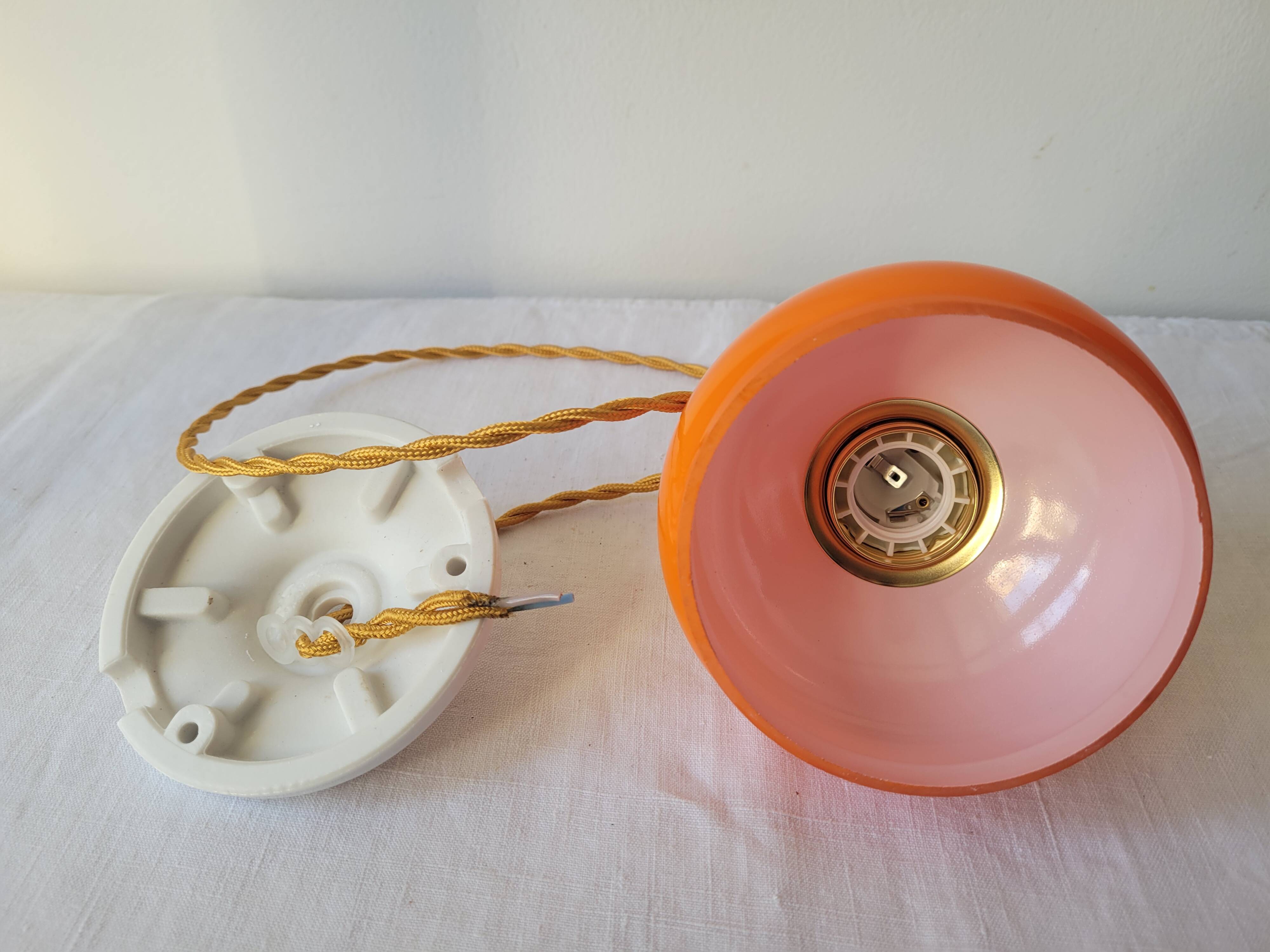 Orange opaline pendant light