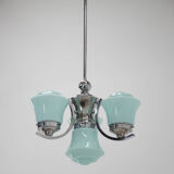 Lustre art déco bleu, années 1930