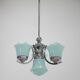 Blue art deco chandelier, 1930s