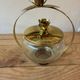 Vintage glass & gilded brass sweet jar / bonbonnière – Rose decor