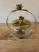 Vintage glass & gilded brass sweet jar / bonbonnière – Rose decor