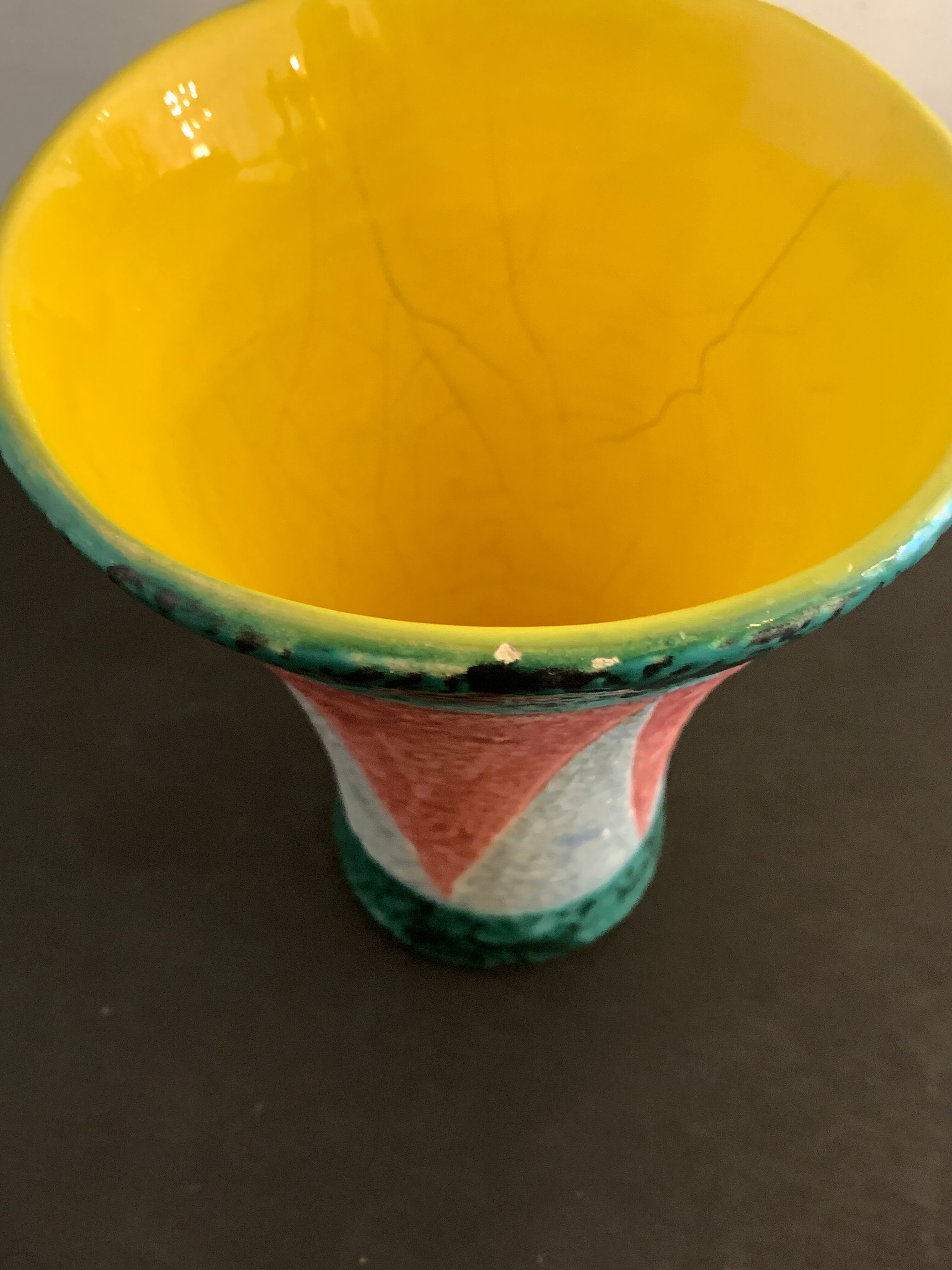 Ceramic cornet vase by Jacques Sagan, Vallauris, 1960